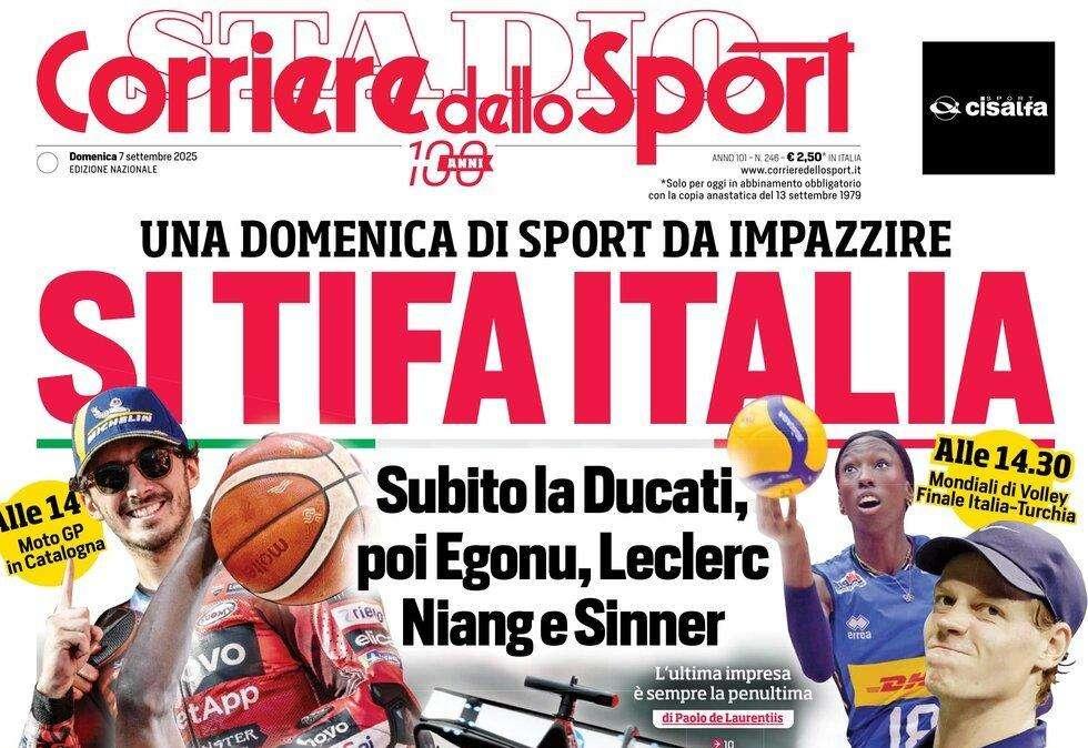 PRIMA PAGINA - Corriere dello Sport: "Si tifa Italia"