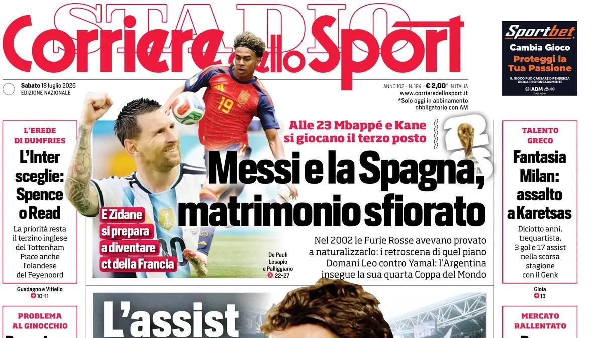 PRIMA PAGINA – Corriere dello Sport – Stadio: "«Citofonare Juventus»"