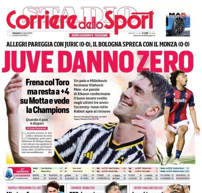 L'apertura del Corriere dello Sport sul derby della Mole: "Juve danno zero"