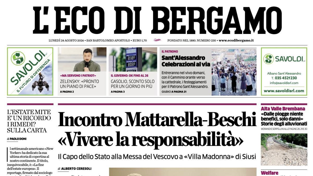 PRIMA PAGINA – L'Eco di Bergamo: "Atalanta, buona la prima di Serie A Sassuolo ko, ora la Conference"