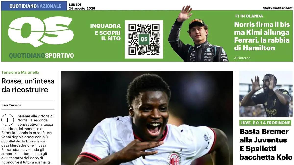 PRIMA PAGINA – QS Quotidiano Sportivo: "Nuovo Milan col sorriso"