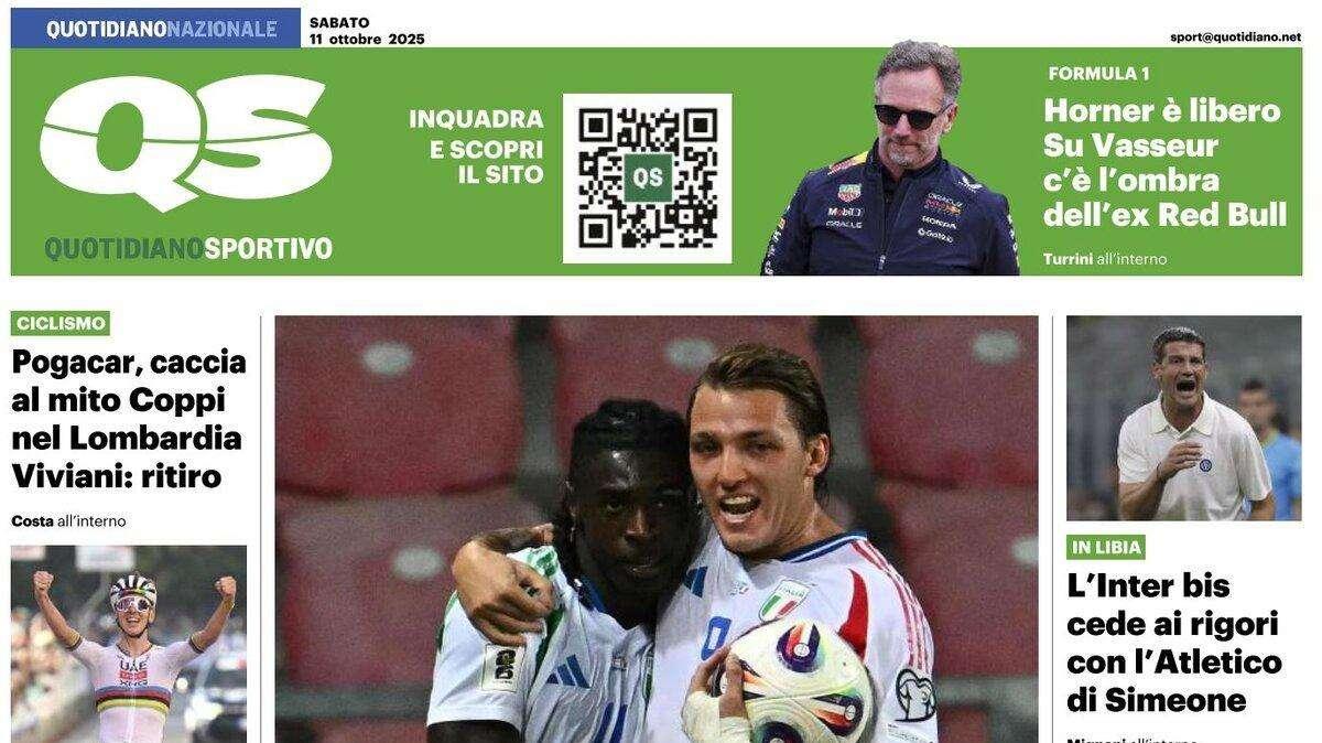 PRIMA PAGINA - Quotidiano Sportivo: "Italia, svolta obbligata"