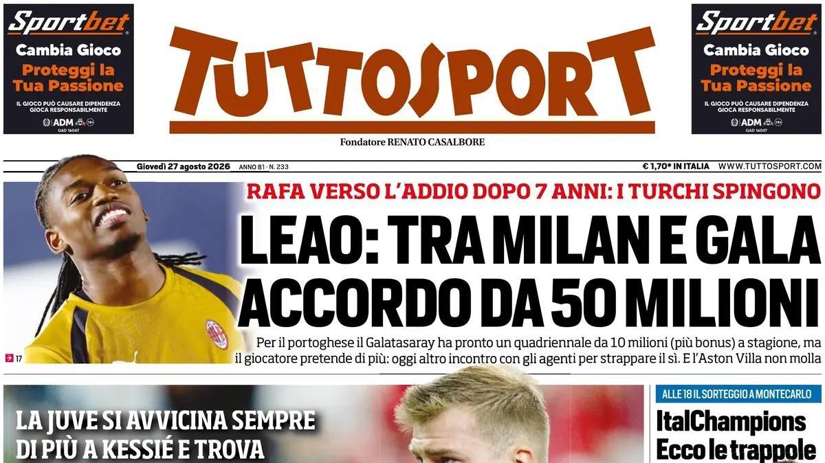 PRIMA PAGINA – Tuttosport: "Hapoel e Rowe, giovedì da Dea"