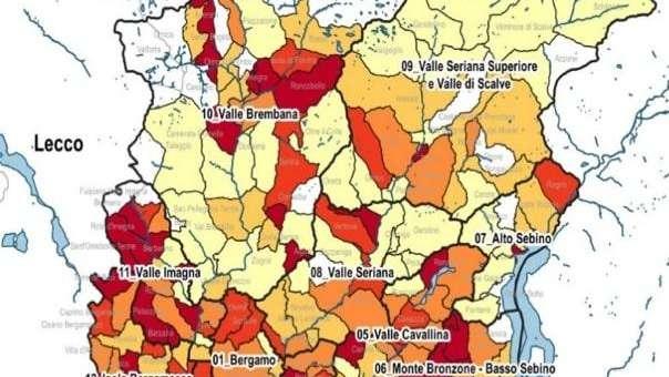 Covid, gli incrementi dei nuovi casi, comune per comune, negli ultimi 7gg nella Bergamasca. In soli 20 Comuni zero casi 
