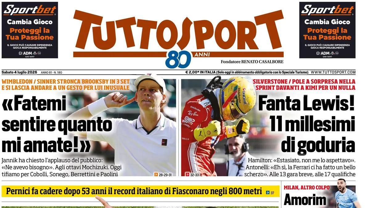 PRIMA PAGINA – Tuttosport: "Gaetano «vede» la Dea"