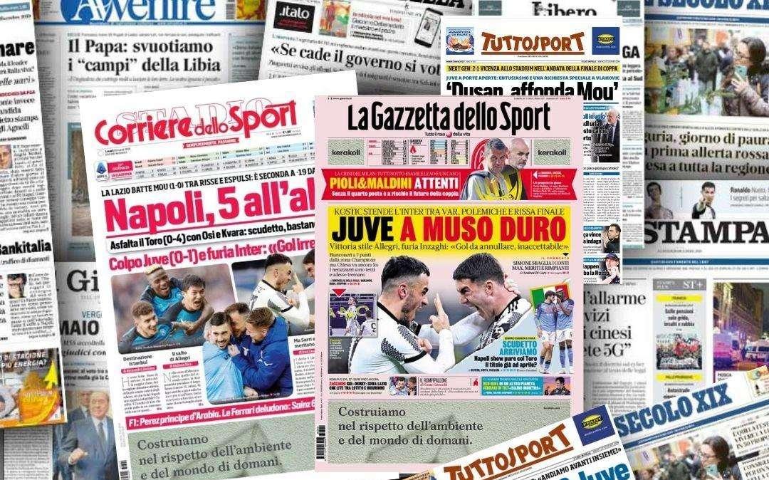 PRIME PAGINE - Le aperture dei quotidiani sportivi di lunedì 4 marzo 