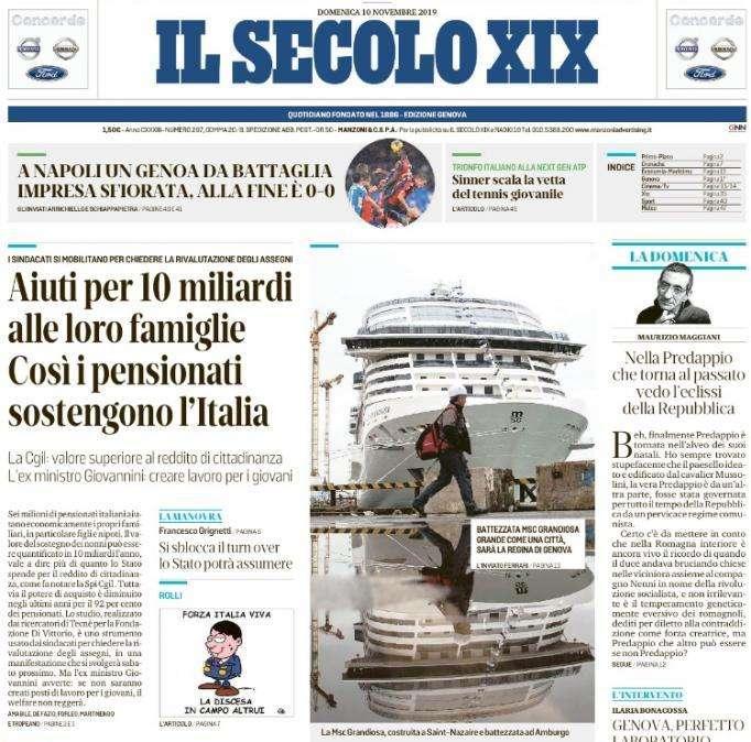 Samp, Il Secolo XIX: "Missione di giornata ritrovare fort Ferraris"