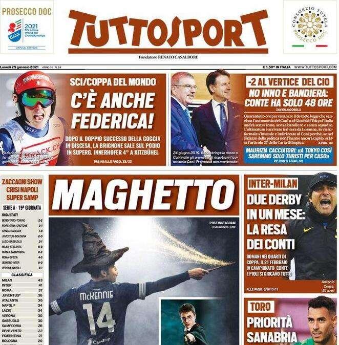 Tuttosport in apertura: "Maghetto scudetto"
