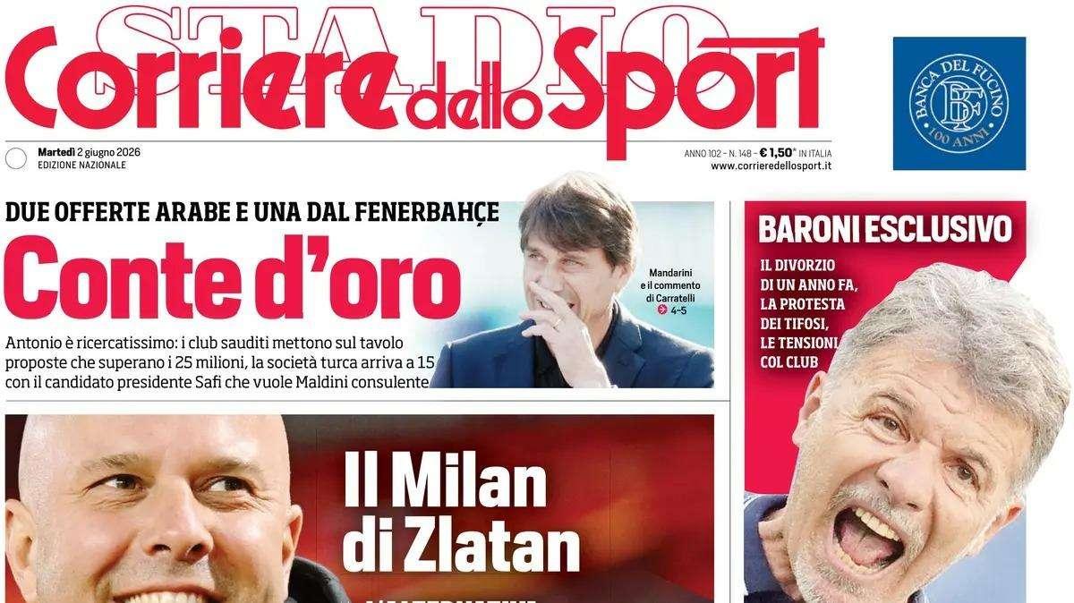PRIMA PAGINA – Corriere dello Sport: "Palestra chiama, l'Inter insiste"