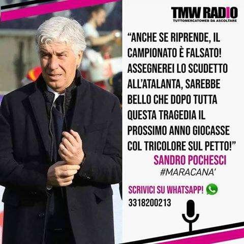 Coronavirus - Sandro Pochesci: "Scudetto all'Atalanta, sarebbe bello dopo questa tragedia vederla col tricolore sul petto" 