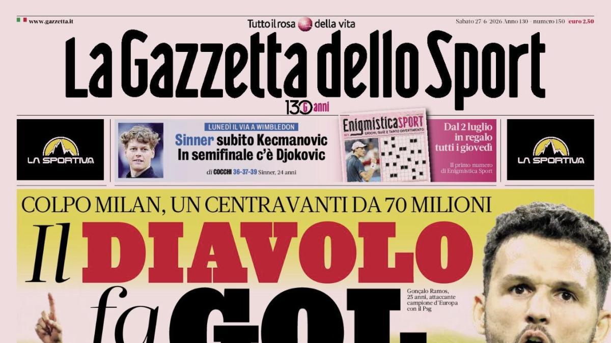 PRIMA PAGINA – La Gazzetta dello Sport: "Il Diavolo fa gol"