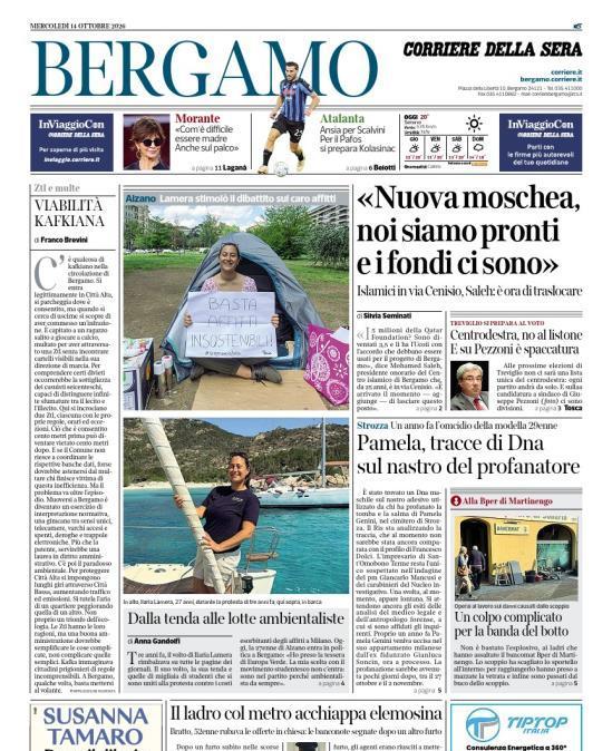 PRIMA PAGINA - Corriere di Bergamo: "Ansia per Scalvini. Per il Pafos si prepara Kolasinac"