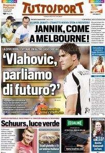 Tuttosport stamattina in apertura sul bomber: "Vlahovic, parliamo di futuro"