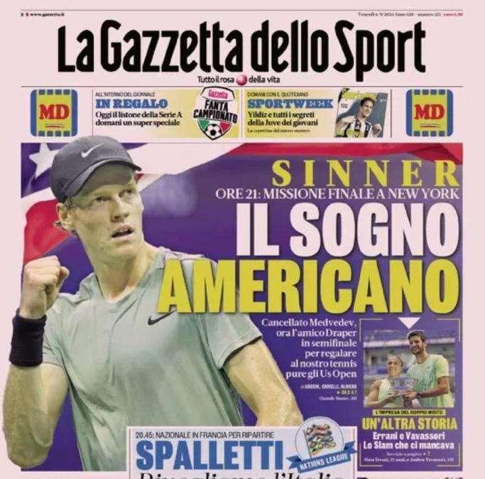 L'apertura de La Gazzetta dello Sport: "Spalletti, rivogliamo l'Italia"