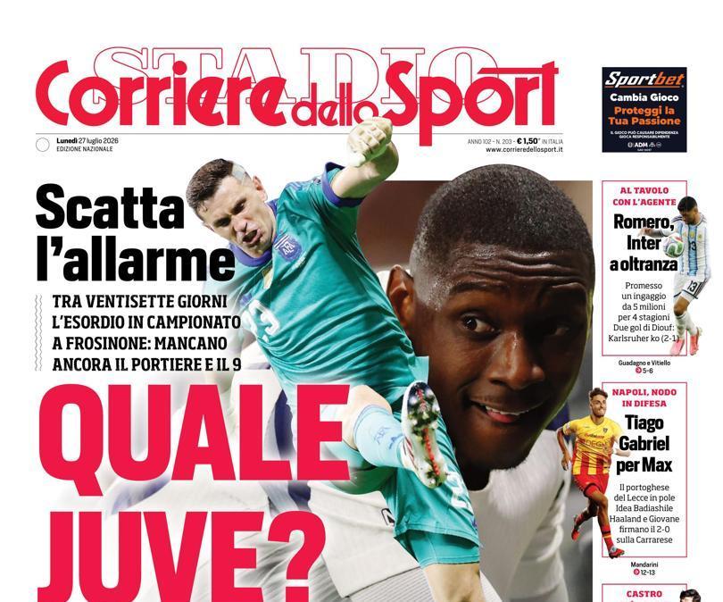 PRIMA PAGINA - Corriere dello Sport: "Quale Juve?"