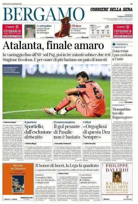 Corriere di Bergamo: "Atalanta, finale amaro"
