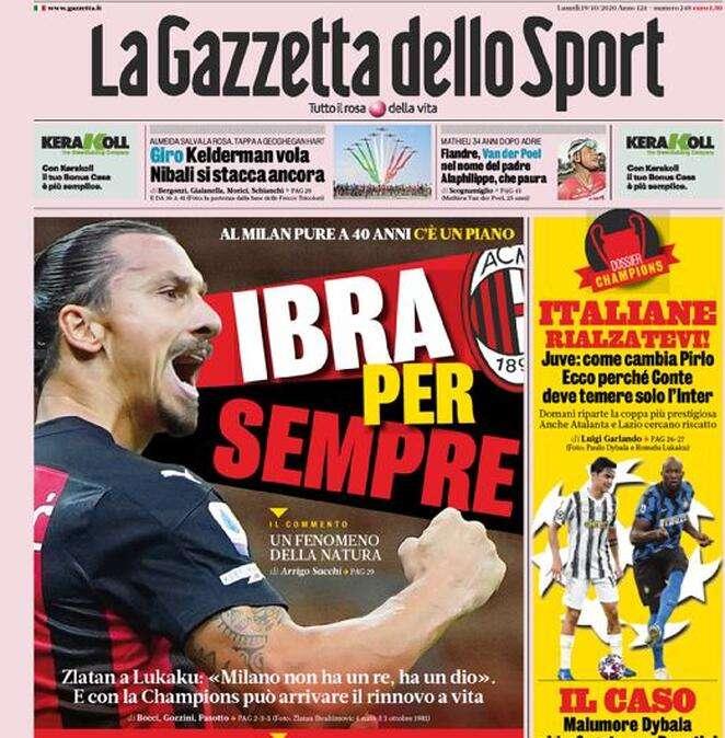 La Gazzetta dello Sport: "Ibra per sempre"