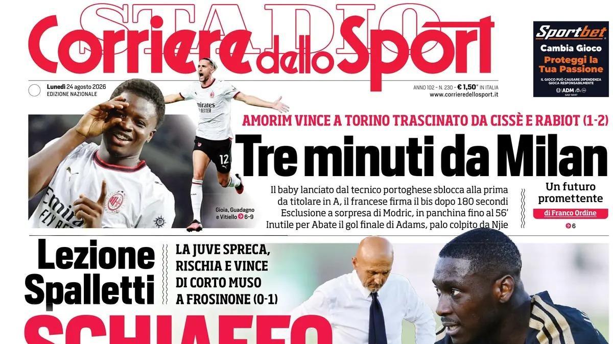 PRIMA PAGINA – Corriere dello Sport: "Atalanta-Sassuolo 2-1"