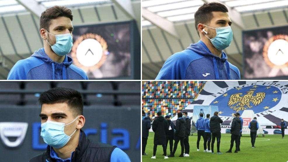 FOTO - Dea sul terreno di gioco della Dacia Arena 