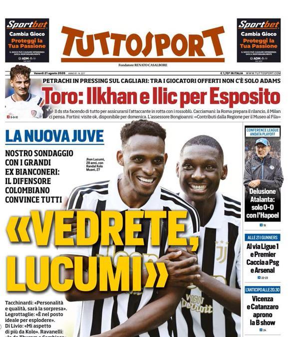 PRIMA PAGINA - Tuttosport: "Delusione Atalanta: solo 0-0 con l’Hapoel"