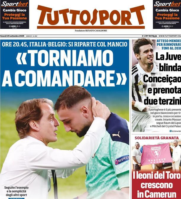 PRIMA PAGINA - Tuttosport: "Torniamo a comandare"
