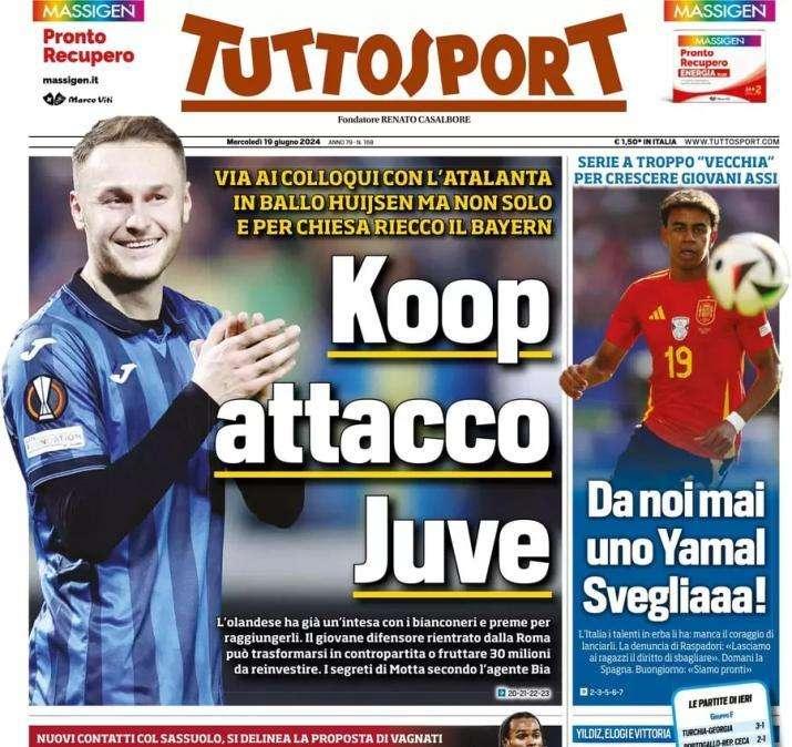 Tuttosport in apertura sulle prossime mosse bianconere: "Koop attacco Juve"