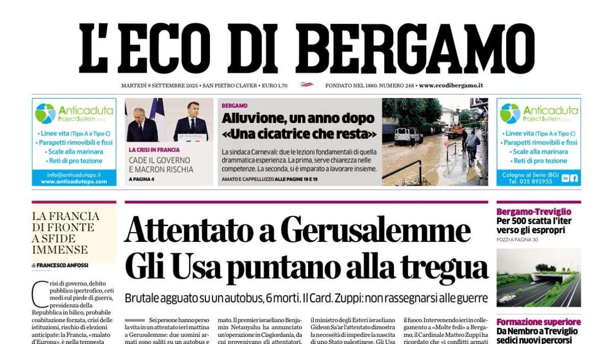 PRIMA PAGINA - L’Eco di Bergamo: “La favola azzurra vista da Bergamo”
