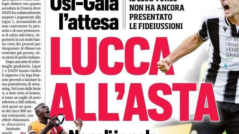 PRIMA PAGINA - Corriere dello Sport: "Lucca all’asta"