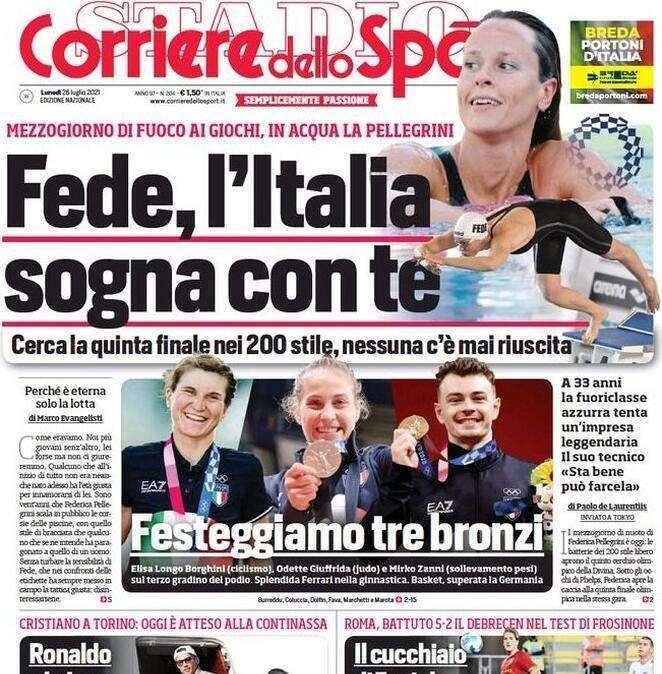 Il Corriere dello Sport in apertura: "Ronaldo e la Juve decidono"