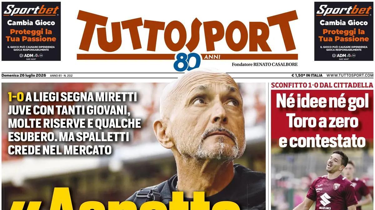 PRIMA PAGINA – Tuttosport: "«Aspetto Kolo!»"