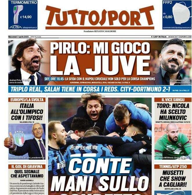 Tuttosport in apertura: "Italia, all'Olimpico coi tifosi"