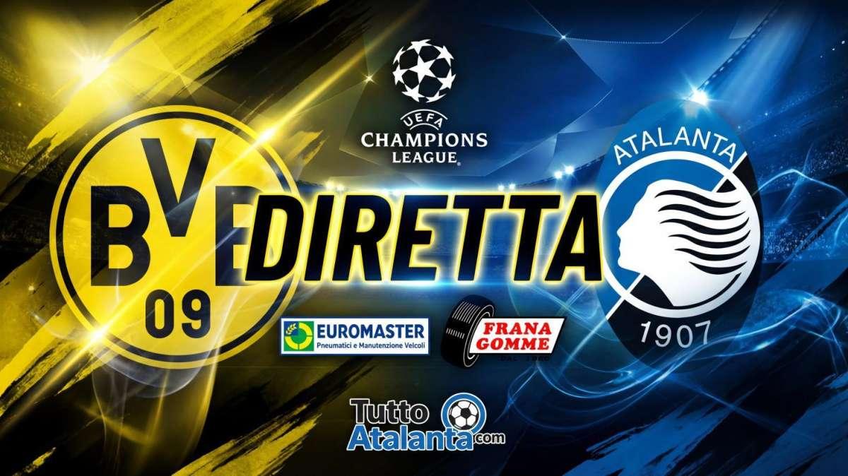 Rivivi CHAMPIONS / BORUSSIA DORTMUND-ATALANTA Frana Gomme Madone 2-0 (3' Guirassy, 42' Beier)