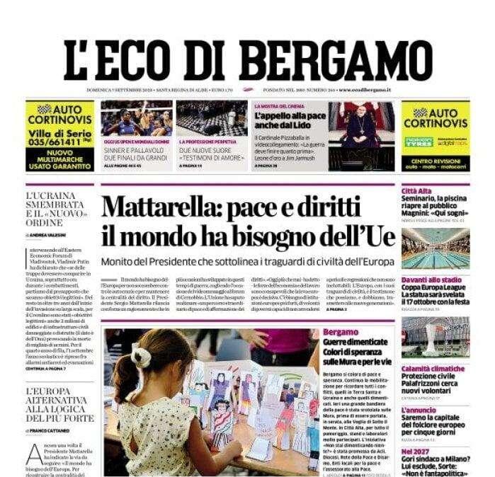 PRIMA PAGINA - L’Eco di Bergamo: "Coppa Europa League. La statua sarà svelata il 17 ottobre con la festa"