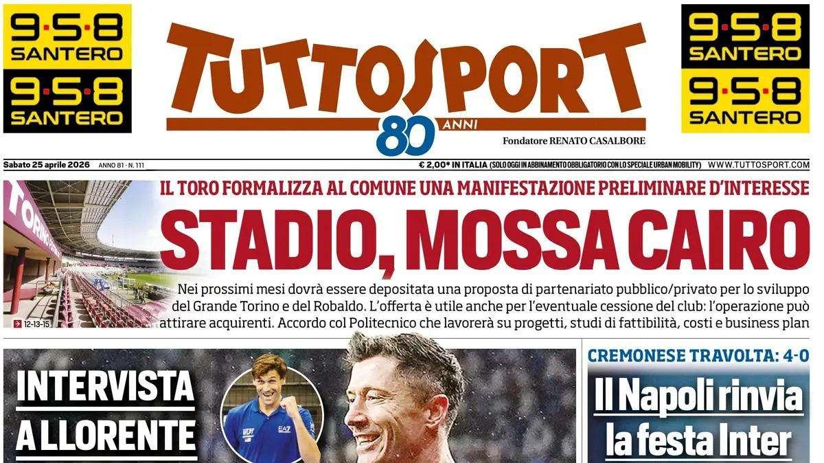 PRIMA PAGINA - Tuttosport: "Roma a Bologna senza Ranieri. Gasp, un uomo solo al comando"