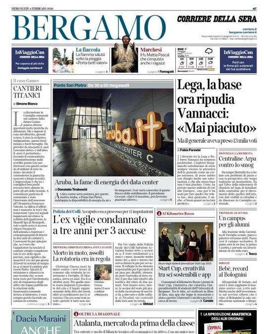 PRIMA PAGINA - Corriere di Bergamo: Atalanta, mercato da prima della classe