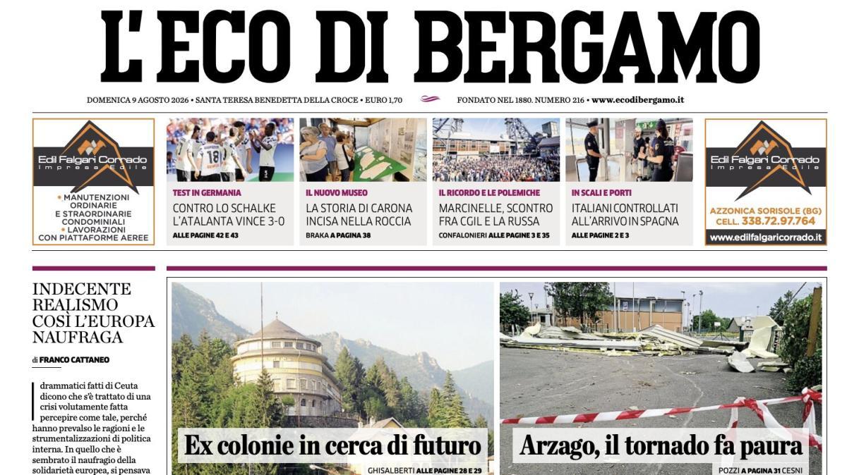 PRIMA PAGINA – L'Eco di Bergamo: "Contro lo Schalke l'Atalanta vince 3-0"