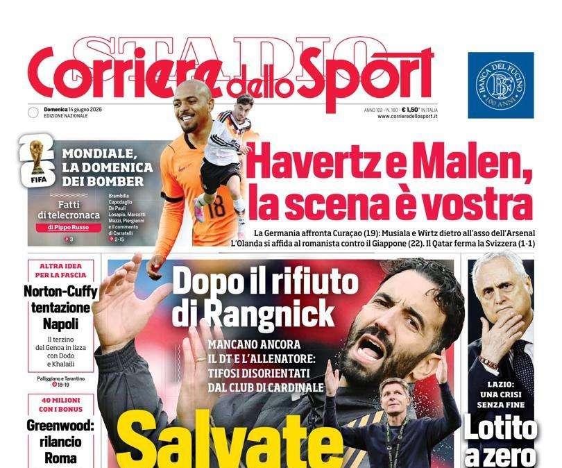 PRIMA PAGINA - Corriere dello Sport: "Salvate il Milan!"