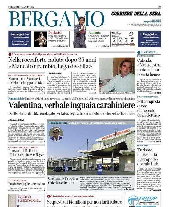 PRIMA PAGINA - Corriere di Bergamo: "Con Juric e Palladino squadra smarrita Le pagelle finali"