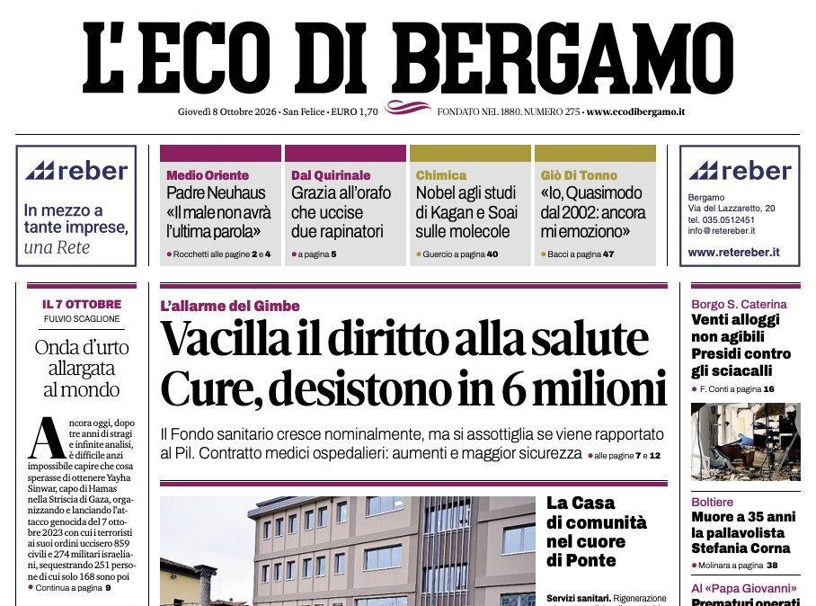PRIMA PAGINA – L'Eco di Bergamo: "Belle notizie dalle punte in Nazionale"