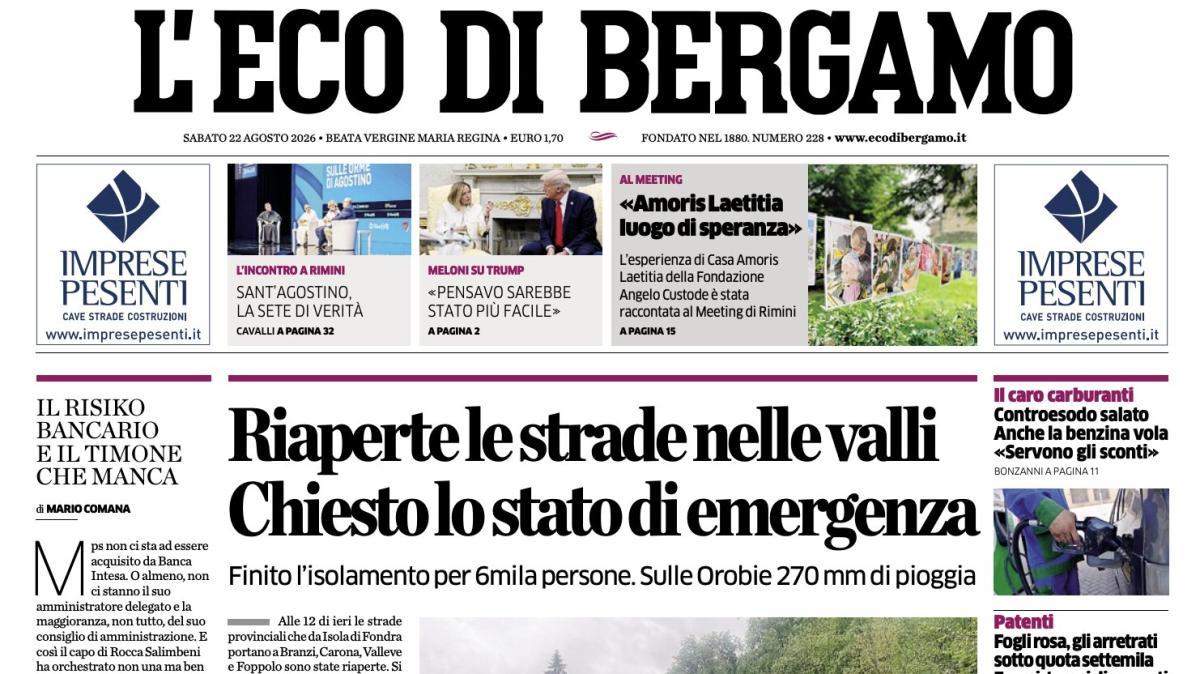 PRIMA PAGINA – L'Eco di Bergamo: "Partenza in salita E il calendario non concede tempo"
