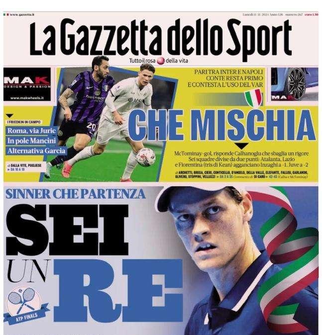 L'apertura de La Gazzetta dello Sport sul campionato: "Che mischia"