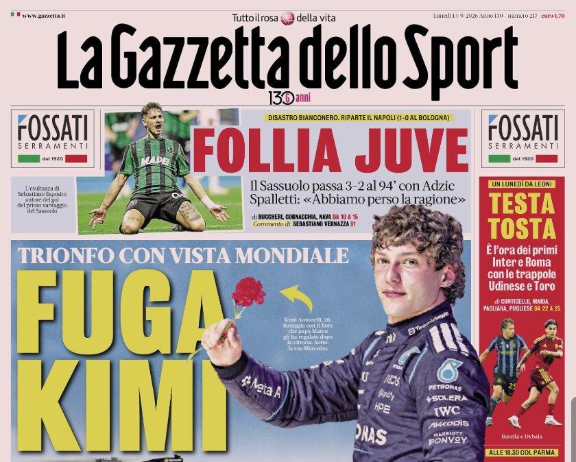 PRIMA PAGINA – La Gazzetta dello Sport: "Follia Juve"