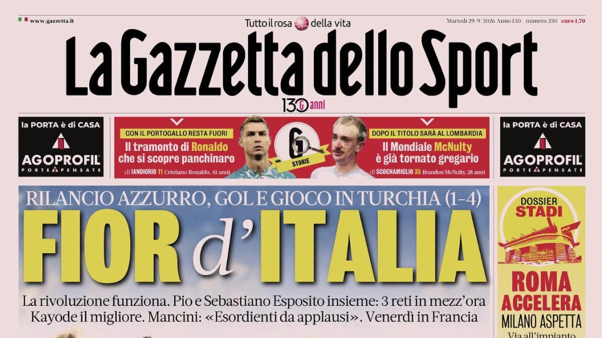 PRIMA PAGINA – La Gazzetta dello Sport: "Fior d'Italia"