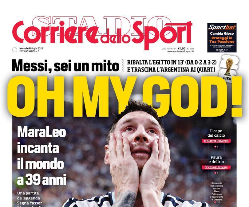 PRIMA PAGINA - Corriere dello Sport: "Oh my god"