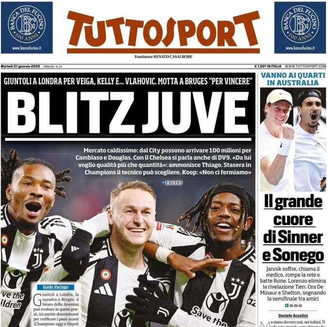 Tuttosport in apertura sulle mosse di Giuntoli a Londra: "Blitz Juve"