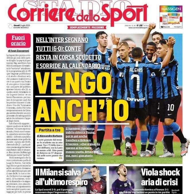 PRIMA PAGINA - Corriere dello Sport: "Vengo anch'io"