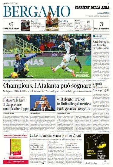 Corriere di Bergamo: "Champions, l'Atalanta può sognare"