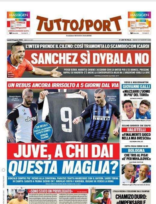 L'apertura di Tuttosport: "Juve, a chi dai questa maglia?"