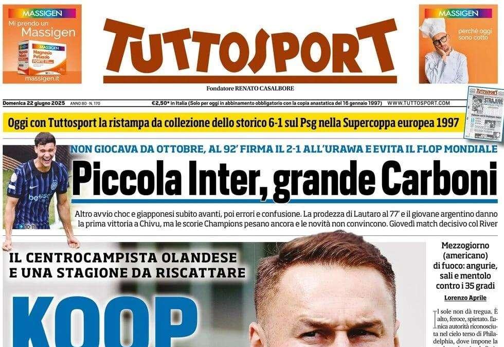 PRIMA PAGINA - Tuttosport: "Koop: «Juve ti ripagherò»"