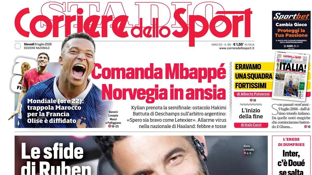 PRIMA PAGINA – Corriere dello Sport – Stadio: "Allarme Vergara rinnovo bloccato"